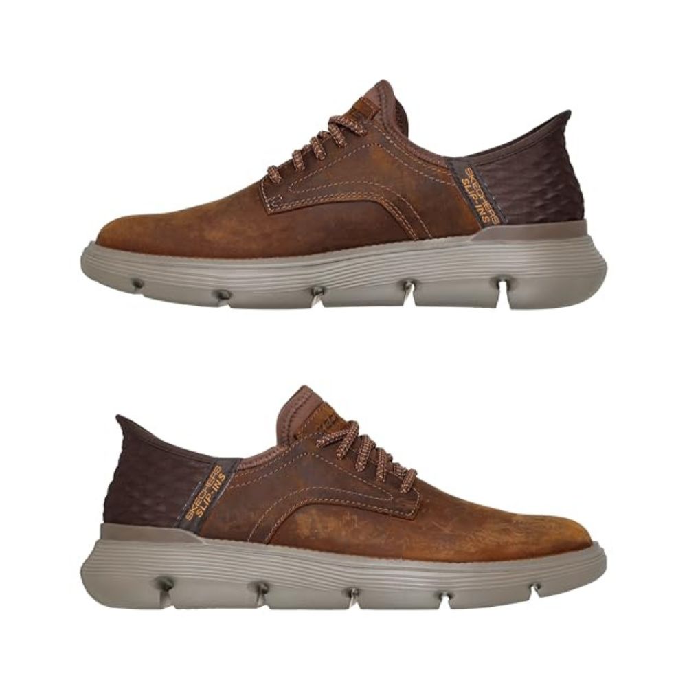 Skechers 'Garza Gervin Brogues' Slip-Ins Herrenschuhe (CDB-Dunkelbraun)