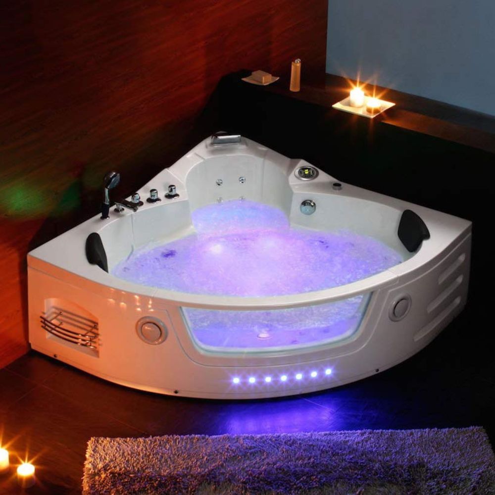PureHaven Whirlpool mit Wasserfall, Heizung, Lichttherapie, Soundsystem, Bluetooth