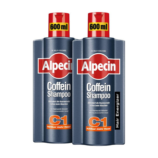 Alpecin Coffein-Shampoo C1 (2x600ml) gegen erblich bedingten Haarausfall