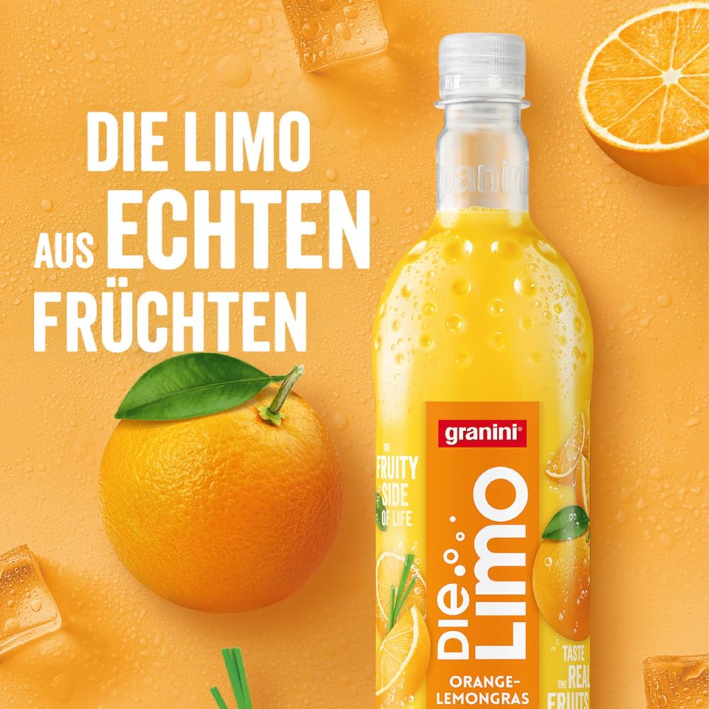 Die Limo von granini - Limette-Zitrone (6x 0,5L) aus echten Früchten, Vegan