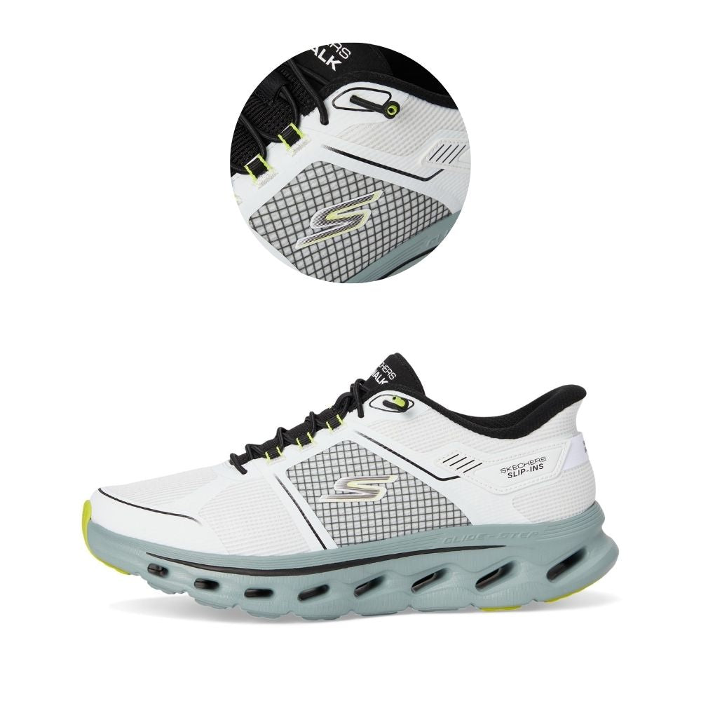 Skechers 'Go Walk Glide Step 2.0 Zalor' Slip-Ins Herren Sneaker (Weiß-Türkis-Schwarz)