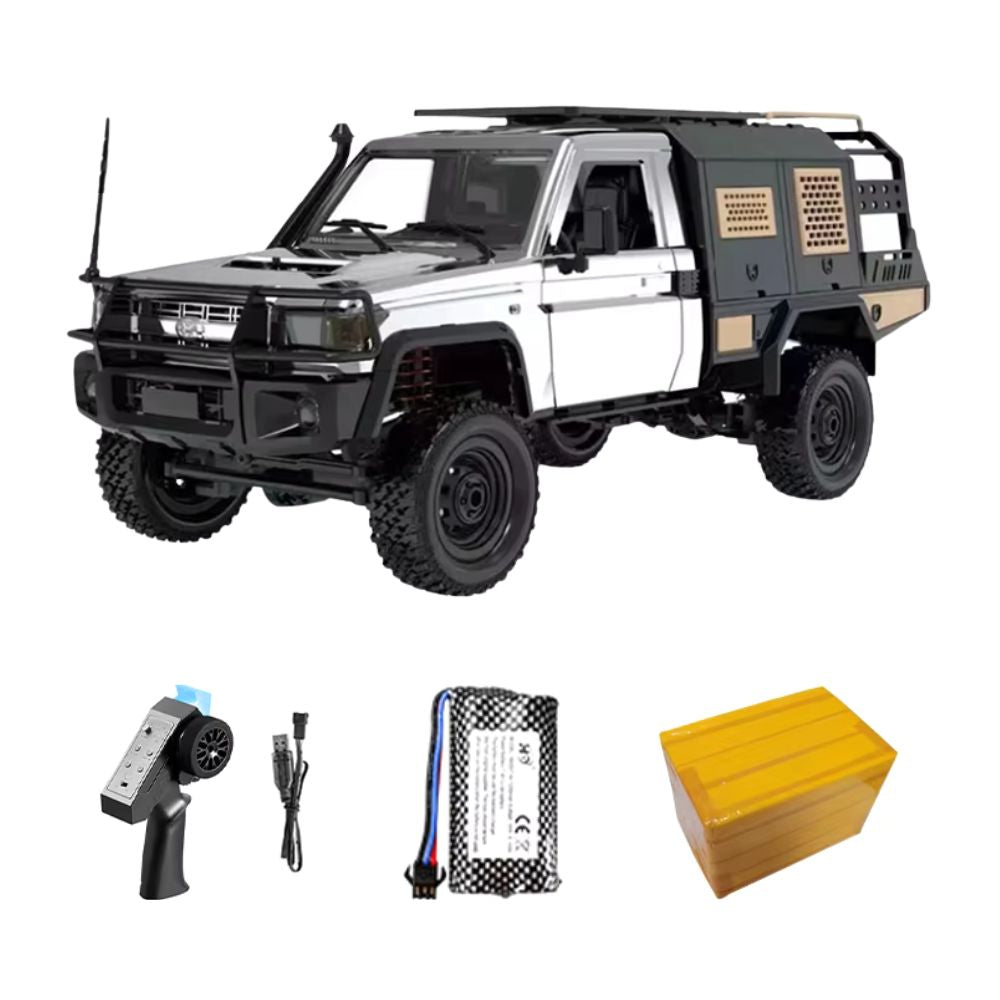 Toyota LC79 MN82 (1:12) RC Pickup Truck | 4WD Offroad Kletterauto, Ferngesteuert (MN82S - 1B FB (Silber)