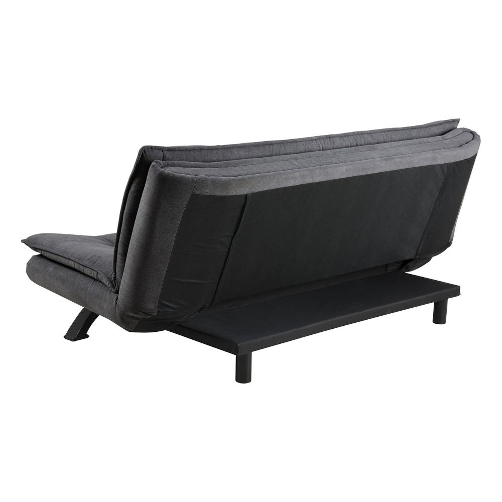 AC Design Furniture 'Jasper' sofa bed in dark grey/black: sofa bed with 3 reclining positions