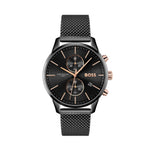 BOSS Chronograph quartz watch for men (1513811) with black stainless steel mesh link bracelet