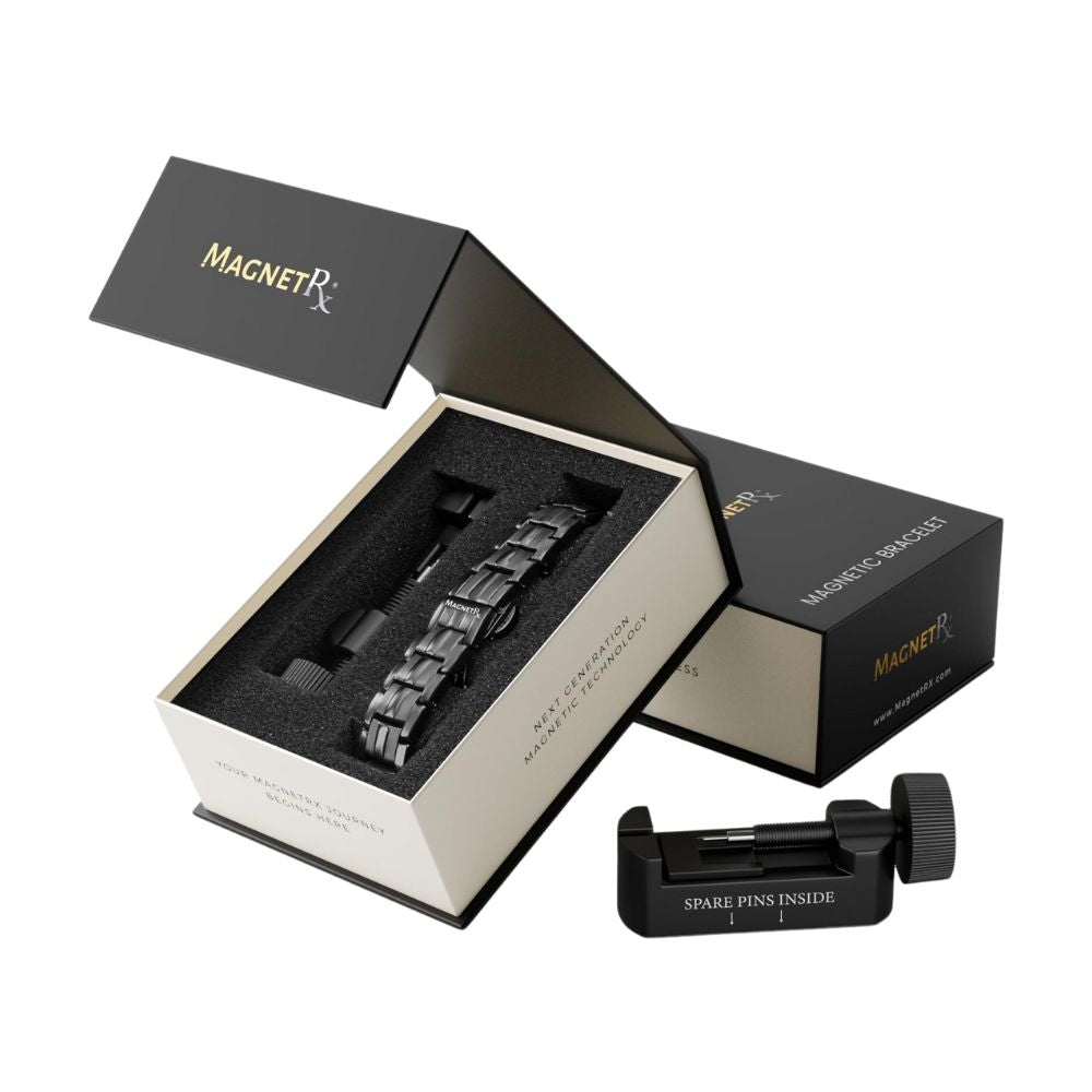 MagnetRX® magnetic bracelet for men made of lightweight titanium, 5,000 Gauss