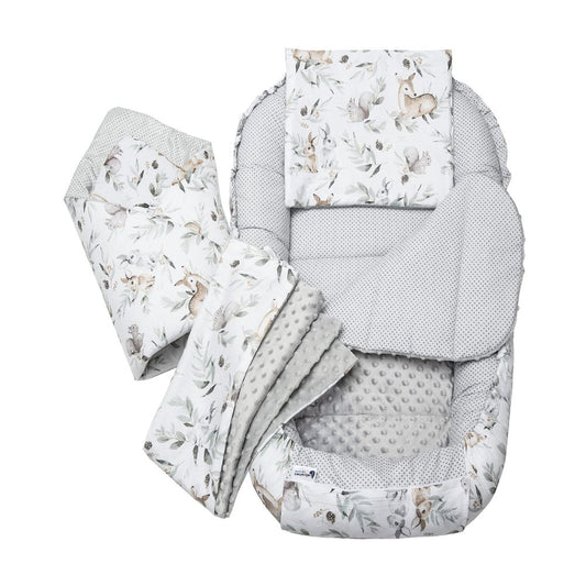 Medi Partners Baby-Nestchen für Neugeborene (5-teilig - 100x60x15cm): Zweiseitiges Kuschelnest aus 100% Baumwolle
