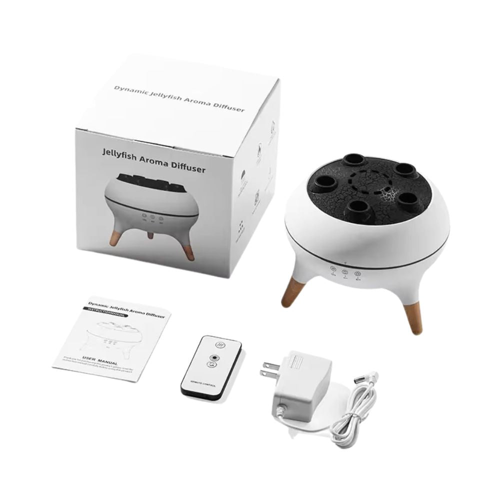 Dynamischer Quallen-Luftbefeuchter (250ml) mit Aroma-Diffuser & 7 Farben Nachtlichtern inkl. Fernbedienung für das Schlafzimmer