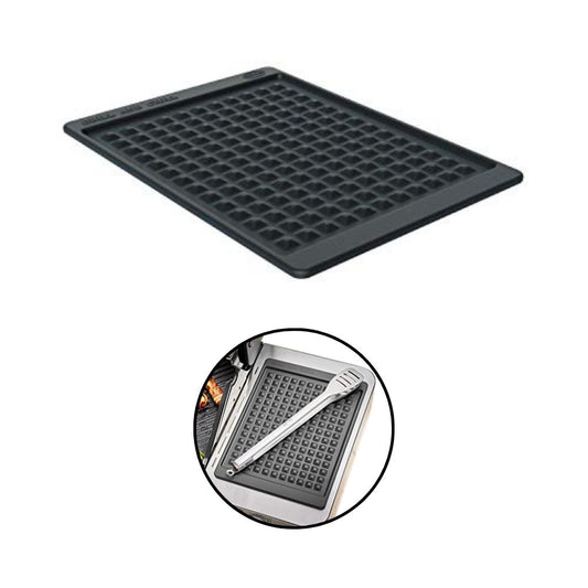 RÖSLE Silikon Ablagematte | Temperaturbeständig bis 220°C, Spülmaschinengeeignet (Schwarz)
