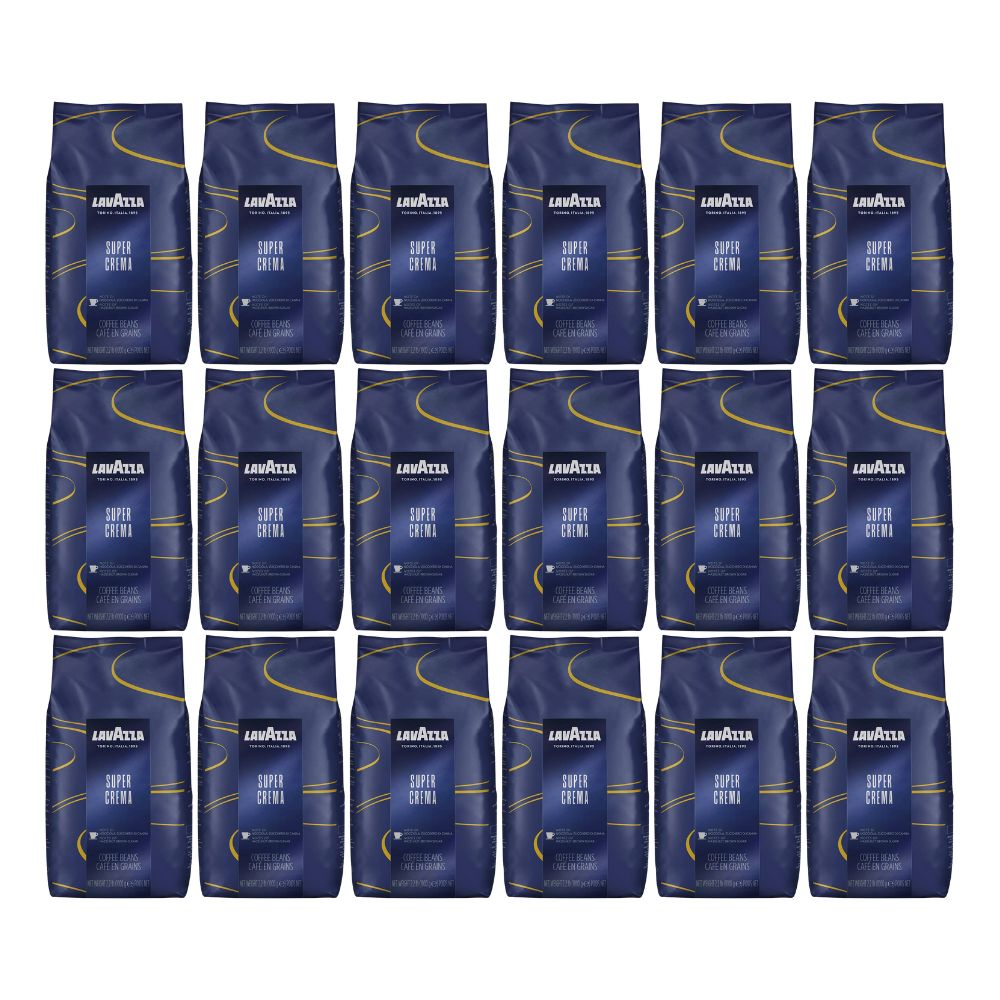Lavazza Super Crema Espresso Kaffeebohnen (18x1kg): Intensiv, Cremig & Ausgewogen