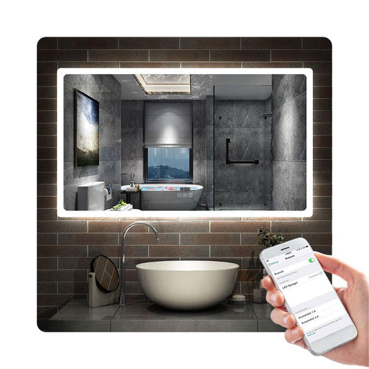 LED Badspeigel (160×80cm) mit Bluetooth & Memory-Touchschalter: Dimmbar, Anti-Beschlag