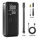 CARSUN Tragbare Elektrische Luftpumpe mit Dualem Bildschirm | Manometer, Powerbank-Funktion, LED Licht