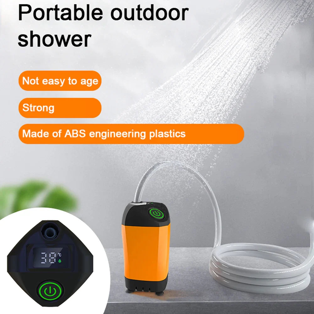 Elektrische Campingdusche-Set mit Digitalanzeige | Ideal für Camping und Reisen 2