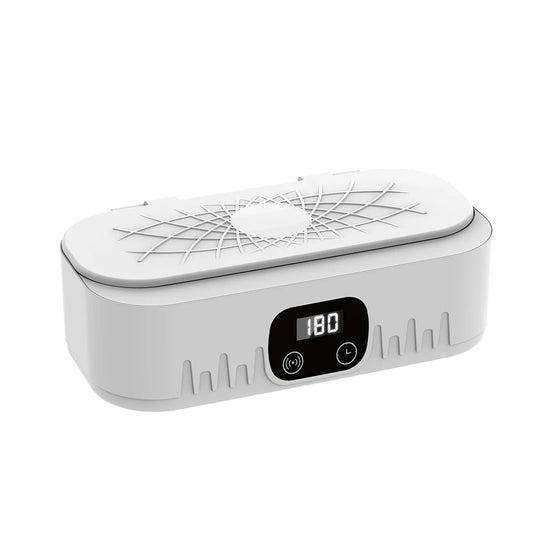 Ultraschallreiniger 400ml | Ultrasonic Reinigungsgerät 18W: 360 Grad Tiefreinigung (Weiß)