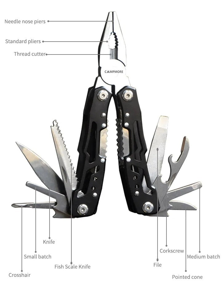 Outdoor-Multitool aus Edelstahl für Camping, Survival und Notfälle