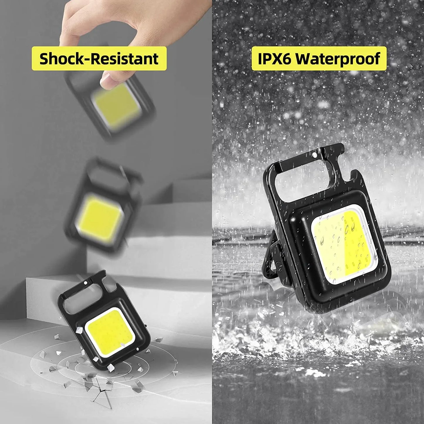 COB-Schlüsselbund LED | 3-Lichtmodi, Klappbar, Wiederaufladbar