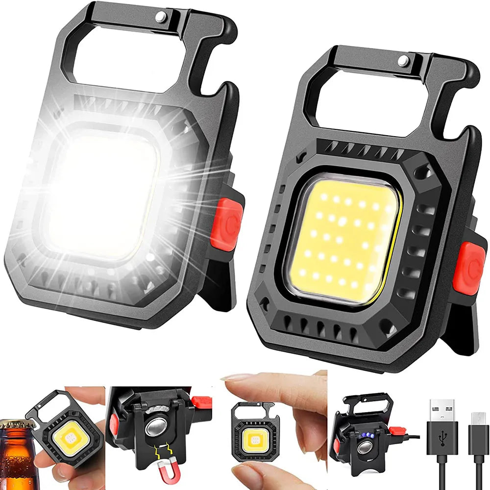 COB-Schlüsselbund LED | 3-Lichtmodi, Klappbar, Wiederaufladbar