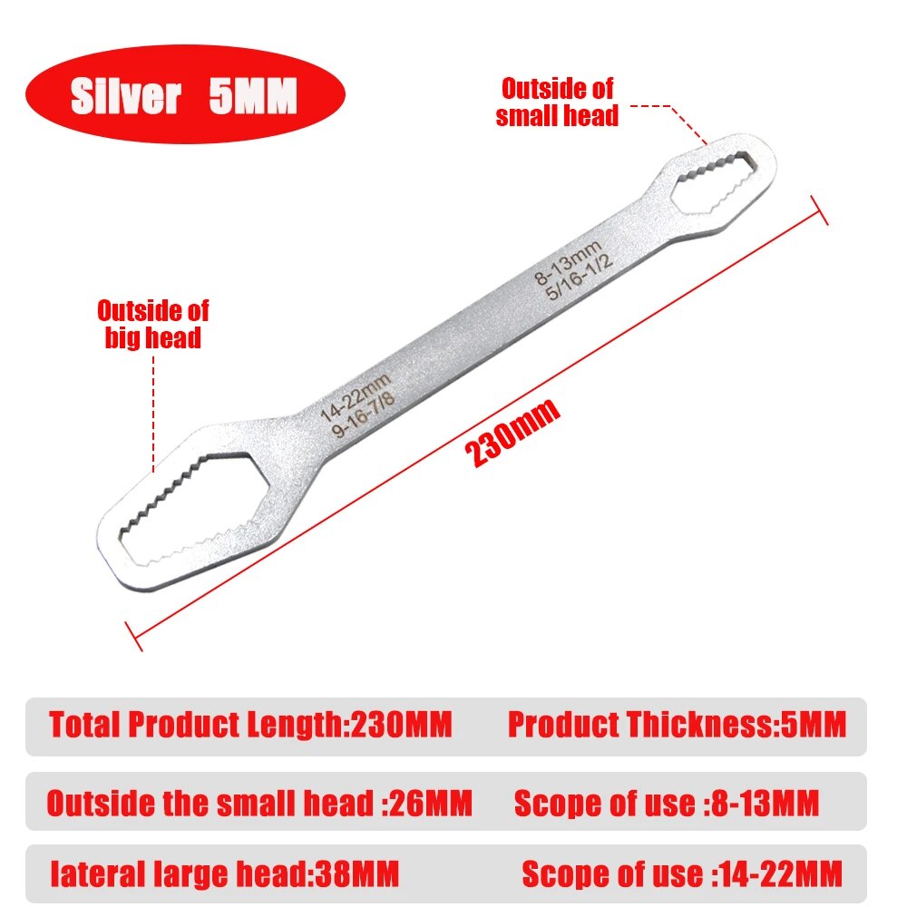 Doppelseitiger Universal-Torx-Schlüssel für 8 bis 22mm