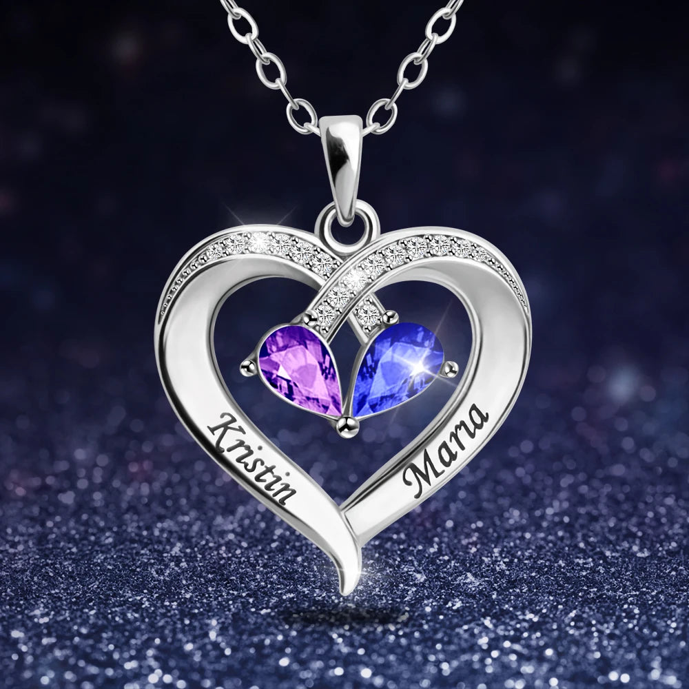 Personalisierte Herz-Halskette mit Geburtsstein | Geschenk für besondere Anlässe