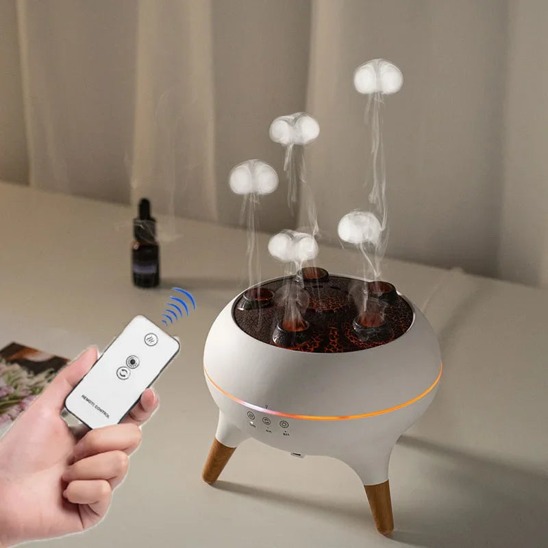 Dynamischer Quallen-Luftbefeuchter (250ml) mit Aroma-Diffuser & 7 Farben Nachtlichtern inkl. Fernbedienung für das Schlafzimmer