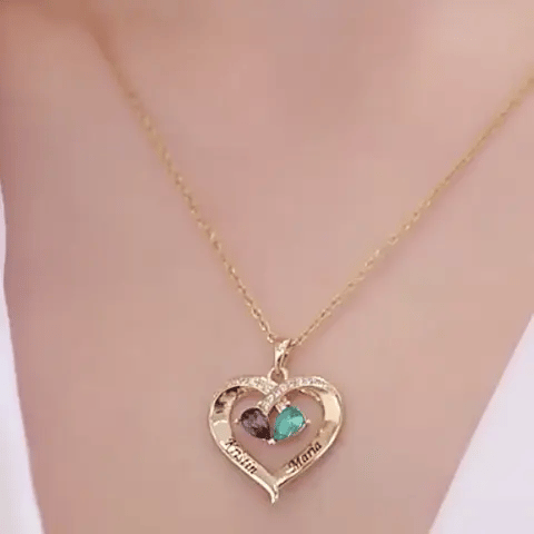Personalisierte Herz-Halskette mit Geburtsstein | Geschenk für besondere Anlässe (Preview GIF)