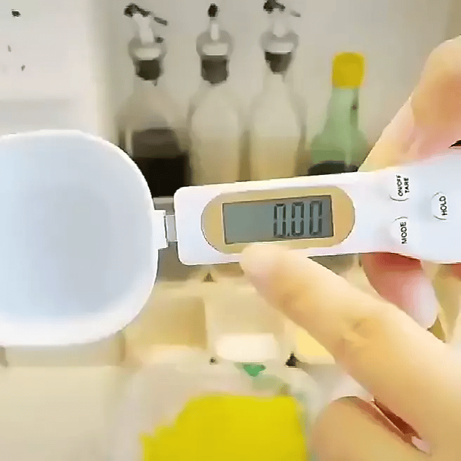 Digitale Löffelwaage für die Küche mit elektronischem Bildschirm - Preview GIF