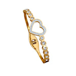 Bracelet d'amour | Acier inoxydable plaqué or, bracelet à breloques cœur avec pierres scintillantes