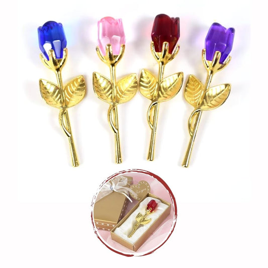 Kristall Glasrose im Etui | Perfektes Geschenk zum Jahresende für Familie, Ehefrau etc.