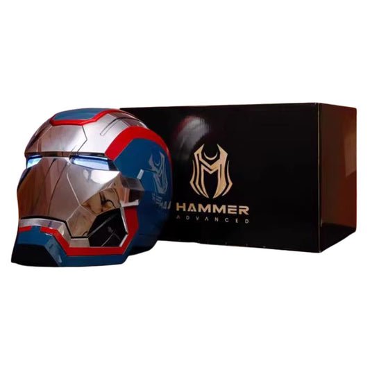 Iron Man 'War Machine - Iron Patriot' Helm (1:1) | Sprach- & Fernsteuerung, leuchtende Augen, elektrisches Cosplay (Iron Patriot mit Fernbedienung)