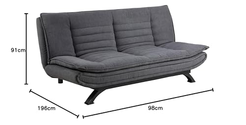 AC Design Furniture 'Jasper' sofa bed in dark grey/black: sofa bed with 3 reclining positions