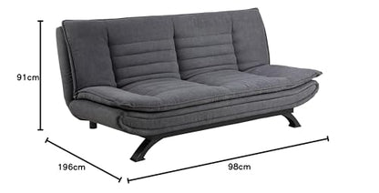AC Design Furniture 'Jasper' sofa bed in dark grey/black: sofa bed with 3 reclining positions