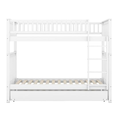 Kinder-Etagenbett 'Kehun' (90×200cm) mit ausziehbares Rollbett und Leiter für 2-3 Kinder