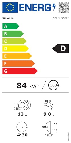 SIEMENS (SN53HS10TE iQ300) Geschirrspüler | Home Connect,  iQdrive Motor