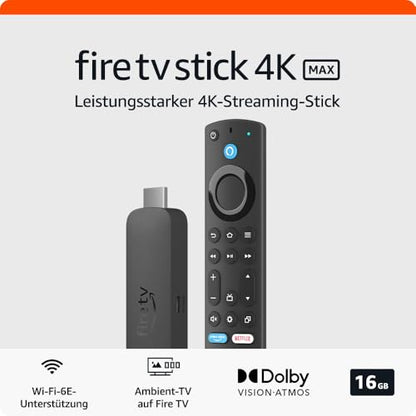 Amazon Fire TV Stick 4K-Max | Unterstützt Streaming über Wi-Fi 6E, Ambient-TV