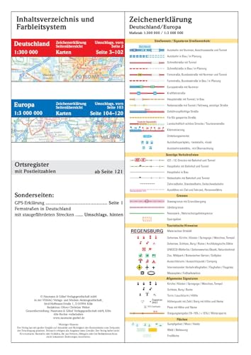 New Road Atlas Germany/Europe 2025/2026: Practical with spiral binding 