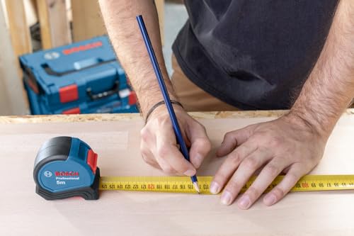 Bosch Professional Maßband (5m) | Aluminiumgehäuse, Magnethaken, Einhandbedienung