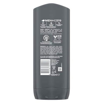 Dove Men+Care 3-in-1 Duschgel 'Clean Comfort' Duschbad für Körper, Gesicht und Haar (6x400ml)