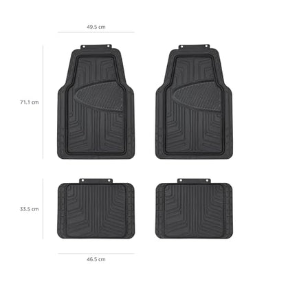 Amazon Basics Ganzjahres-Bodenmatten aus Gummi (4 Stück) für PKW, SUV und LKW (Schwarz)