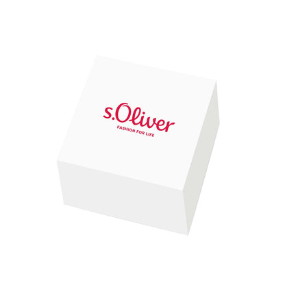s.Oliver stainless steel ladies' ring with crystal in rose colors including gift box