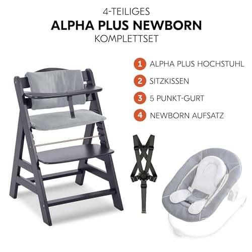 2-in-1 Bouncer Hauck Hochstuhl (Dunkelgrau): Höchster Komfort, Verstellbar inkl. Sitzauflage