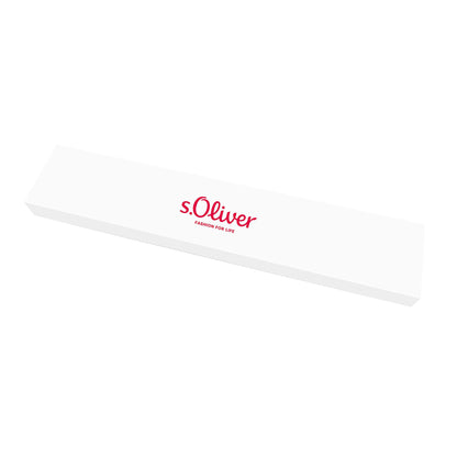 s.Oliver 'Infinity' Leder-Edelstahl Armband für Herren in Schwarz (Länge: 20-21,5cm)