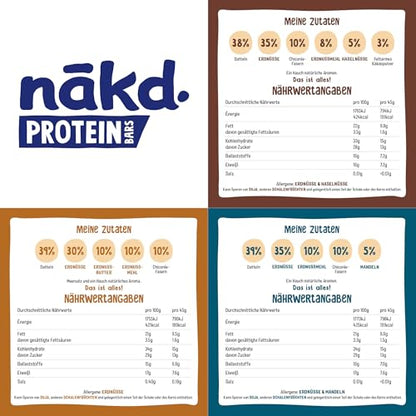 Nākd. Protein Bar Variety Pack (16 x 45g) | No Added Sugar, Vegan
