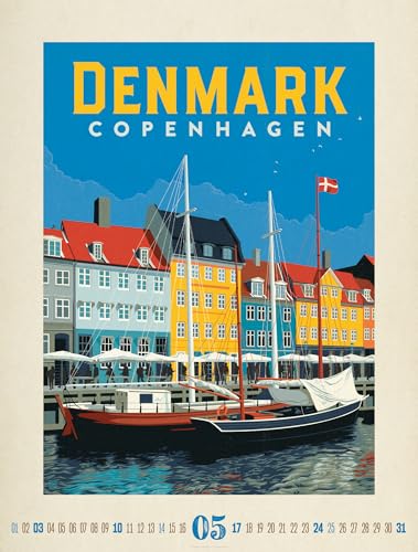 Travel Time Plakate-Kalender 2026 | Hochwertiger Vintage-Kalender im großen Hochformat (50x66cm)