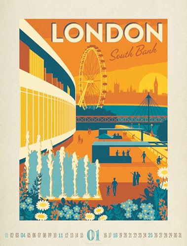 Travel Time Plakate-Kalender 2026 | Hochwertiger Vintage-Kalender im großen Hochformat (50x66cm)