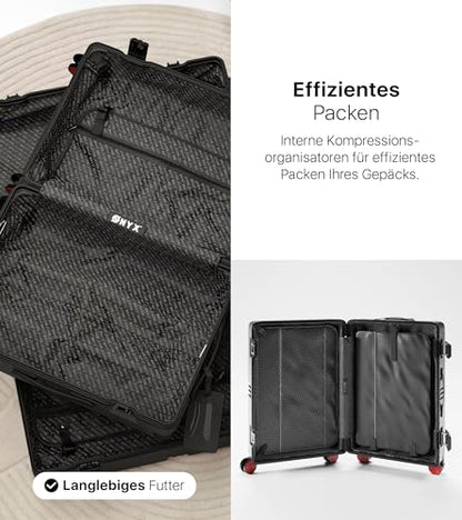 ONYX Hartschalen Reisekoffer-Set (2-teilig) mit Aluverschlüssen, TSA-Schloss, 360°-Rollen