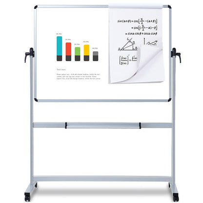 VIZ-PRO Mobiles Whiteboard mit Aluminiumrahmen & Ständer (120x90cm): Doppelseitig