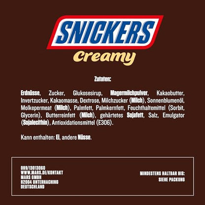 SNICKERS Creamy Peanut Butter Doppelriegel (24x 36,5g): XXL Schokolade Großpackung