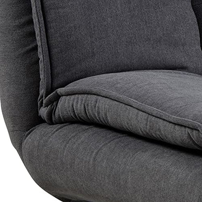 AC Design Furniture 'Jasper' sofa bed in dark grey/black: sofa bed with 3 reclining positions