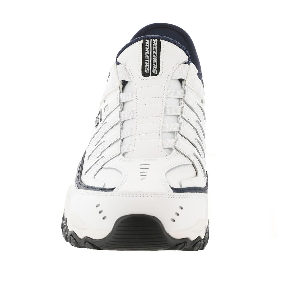 Skechers 'Afterburn M. Fit Grill Captain' Herren Slip-Ins Schuhe (Weiß-Marineblau)