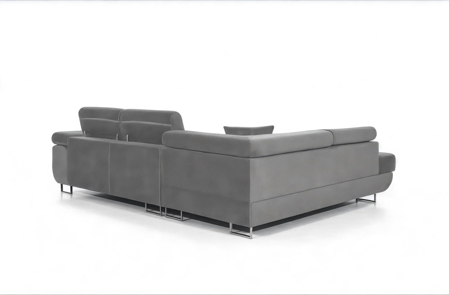 3-Sitzer L-Form Ecksofa mit Schlaffunktion 'PASTI' Eckcouch für Wohnzimmer (Hellgrau, Ottomane Links)