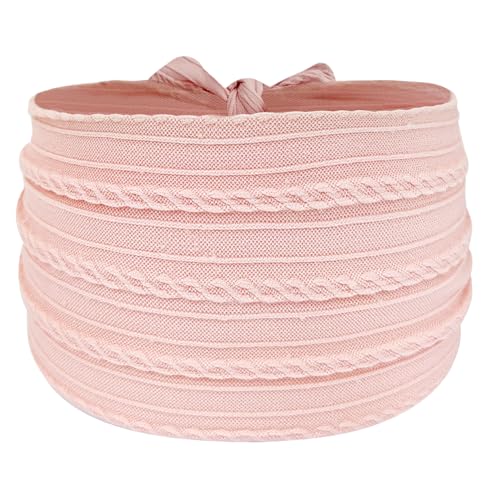 Baby Mädchen Turban Elastische Stirnband-Schleife (2er-Set in Rosa und Weiß)